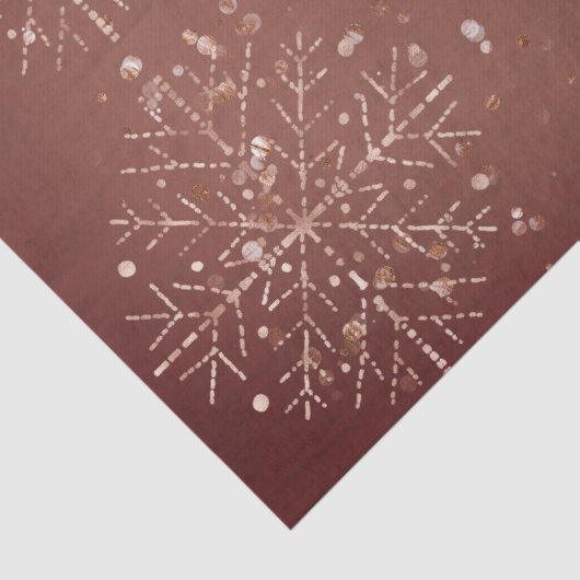 Dusty Red Snowflakes Weihnachtspapier Seidenpapier (Detail)
