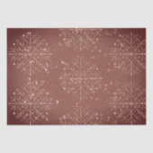 Dusty Red Snowflakes Weihnachtspapier Seidenpapier (Vorderseite)