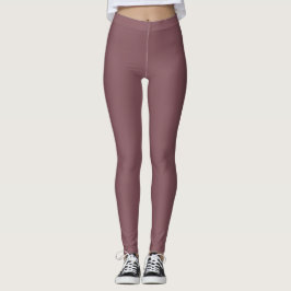 Dusty Red Solid Fashion & Workout Leggings