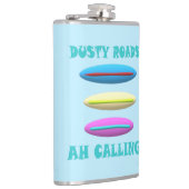 Dusty Road Design blass blau mit Worten Flachmann (Rechts)
