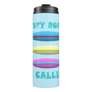 Dusty Road Design blass blau mit Worten Thermosbecher