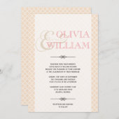 Dusty rosa marokkanische Fliesen Ampere und modern Einladung (Vorne/Hinten)