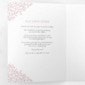 Dusty rosa monogram Art Story Widding Hochzeit Dreifach-gefaltete Programmkarte (Innen Erste Seite)