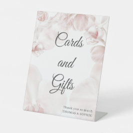 Dusty rosa Orchideenfarben Hochzeitsdetails Sockelschild