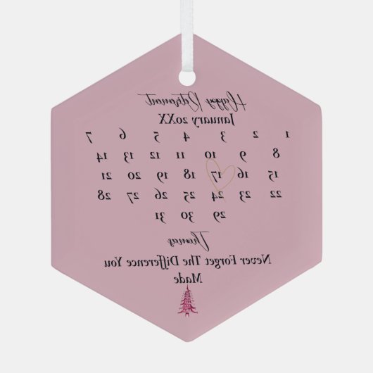 Dusty rosa Pagoda Weihnachtsbaumruhe Ornament Aus Glas (Rückseite)