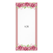 Dusty rosa Rosa Blume BUDGET Hochzeitskarte Werbekarte (Hinten)