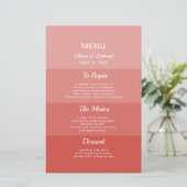Dusty Rosa Stilvoll Stilvolles Hochzeitsmenü (Stehend Vorderseite)