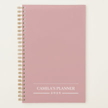 Dusty Rose 2026 Planer | Benutzerdefinierter Name