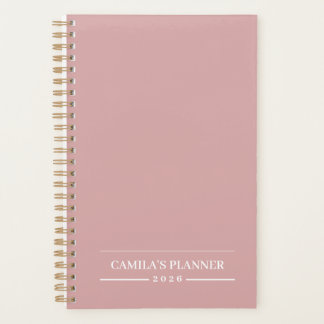 Dusty Rose 2026 Planner | Custom Name & Year Planer