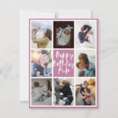 Dusty Rose 8 Foto Collage Happy Birthday Mama (Vorderseite)
