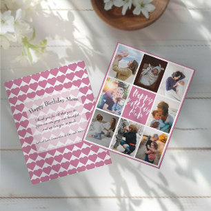 Dusty Rose 8 Foto Collage Happy Birthday Mama