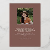 Dusty Rose Abschluss Foto Ankündigung (Rückseite)