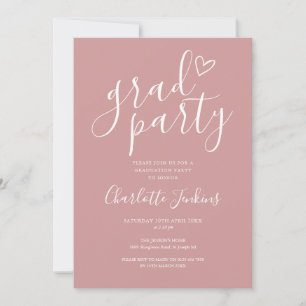 Dusty Rose Abschlussfeier-Skript Abiturparty Einladung