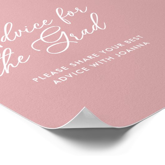 Dusty Rose Advisor für das Grad-Zeichen Poster (Ecke)