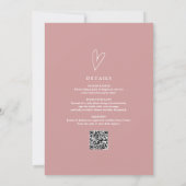 Dusty Rose All In One QR Code Baby Sprinkle Shower Einladung (Rückseite)
