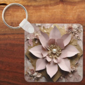 Dusty Rose Aluminium Square Schlüsselanhänger (Vorderseite)