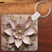 Dusty Rose Aluminium Square Schlüsselanhänger (Rückseite)