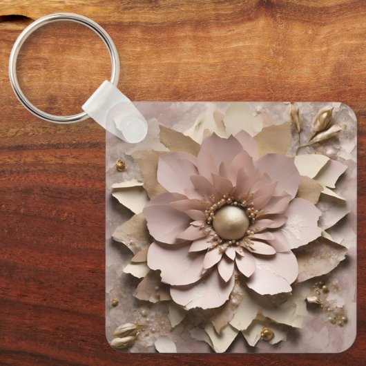 Dusty Rose Aluminium Square Schlüsselanhänger (Vorderseite)