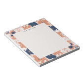 Dusty Rose and Blue Floral with Name Notizblock (angewinkelt)