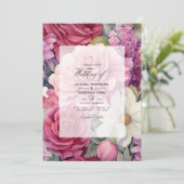 Dusty Rose and Sage Floral Wedding Einladung (Stehend Vorderseite)