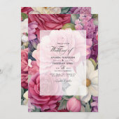 Dusty Rose and Sage Floral Wedding Einladung (Vorne/Hinten)