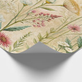 Dusty Rose and Sage Wildflower Botanical Scene Geschenkpapier (Ecke)