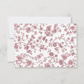 Dusty Rose and White Chinoiserie Wedding RSVP Karte (Rückseite)