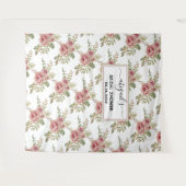 Dusty Rose Aquarell Blume Blumenstrauß Brautparty Wandteppich (Vorderseite (Horizontal))