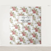 Dusty Rose Aquarell Blume Blumenstrauß Brautparty Wandteppich (Vorderseite)