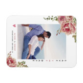 Dusty Rose Aquarell Blume Save the Date Foto Magnet (Horizontal)