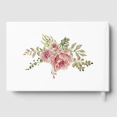 Dusty Rose Aquarell Blume, Typografie Hochzeit Gästebuch (Rückseite)