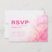 Dusty Rose Aquarell Typografie Rosa RSVP Karte (Vorderseite)