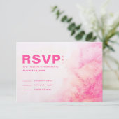 Dusty Rose Aquarell Typografie Rosa RSVP Karte (Stehend Vorderseite)