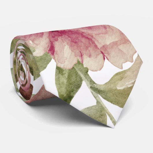 Dusty Rose Aquarellkaktus Blume, sukkulent Krawatte (Gerollt)