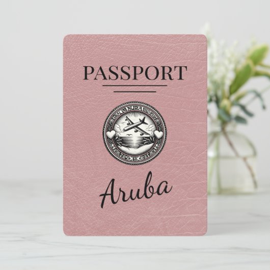 Dusty Rose Aruba Pass Save the Date (Stehend Vorderseite)