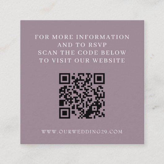 Dusty Rose Aspen Tree Wedding QR Begleitkarte (Vorderseite)