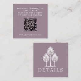 Dusty Rose Aspen Tree Wedding QR Begleitkarte