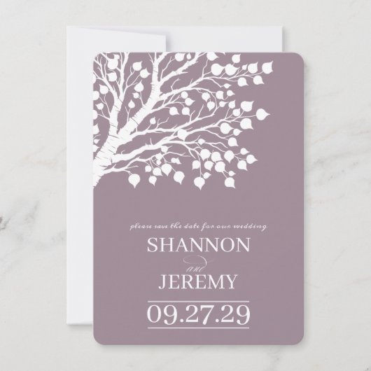 Dusty Rose Aspen Tree Wedding Save The Date (Vorderseite)