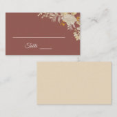 Dusty Rose Autumn Boho Wedding Platzkarte (Vorne/Hinten)