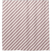Dusty Rose B48E92/Seashell White FFF5EE Streifen Duschvorhang (Vorderseite)