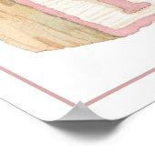 Dusty Rose Baby Blocks Baby Shower Welcome Poster (Ecke)