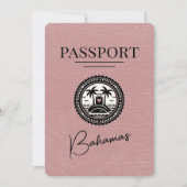 Dusty Rose Bahamas Passport Save the Date (Vorderseite)