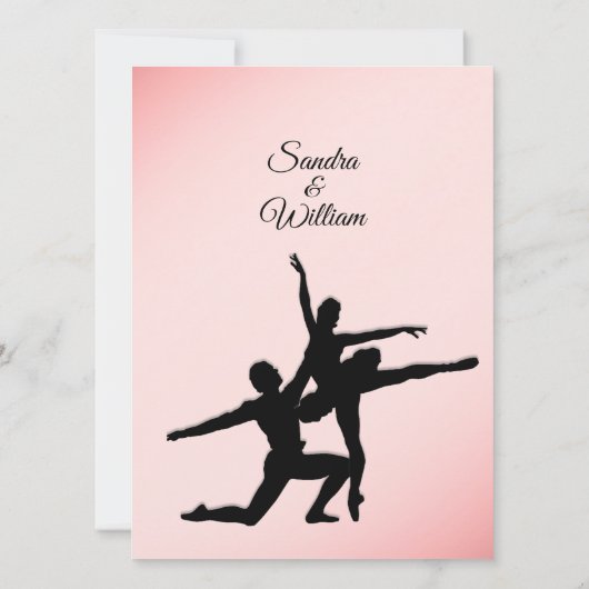 Dusty Rose Ballet Dance Hochzeit Einladung (Rückseite)