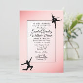Dusty Rose Ballet Dance Hochzeit Einladung (Stehend Vorderseite)