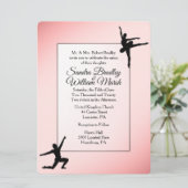 Dusty Rose Ballet Dance Hochzeit Einladung (Stehend Vorderseite)