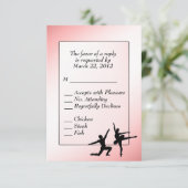 Dusty Rose Ballett Tanz UAWG mit Menüauswahl RSVP Karte (Stehend Vorderseite)