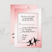 Dusty Rose Ballett Tanz UAWG mit Menüauswahl RSVP Karte (Vorne/Hinten)