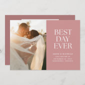 Dusty Rose Best Day Ever Wedding Ankündigung (Vorne/Hinten)