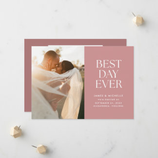 Dusty Rose Best Day Ever Wedding Ankündigung
