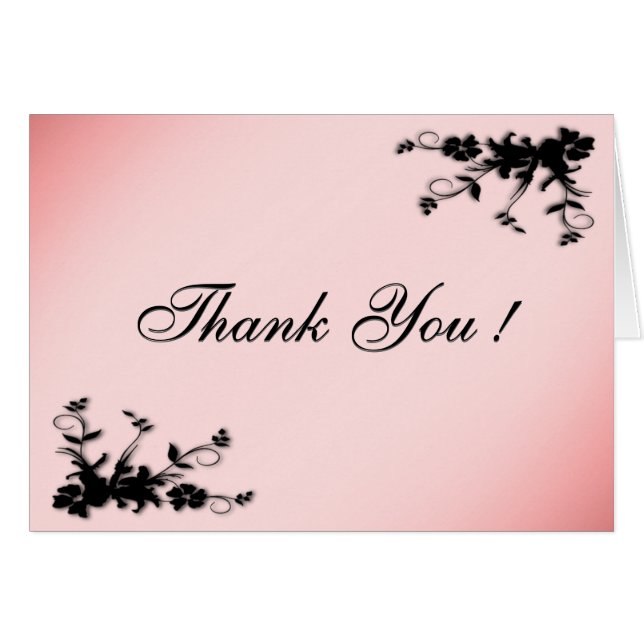 Dusty Rose Blank Danke Karten (Vorderseite (Horizontal))